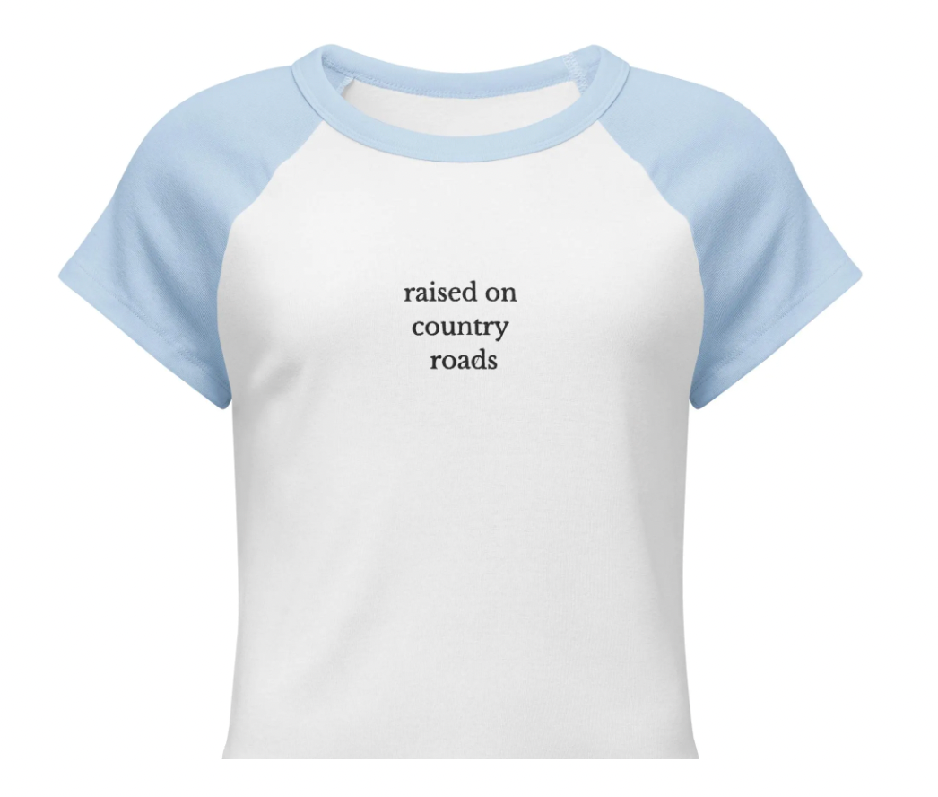 Raised on Country Roads baby tee
