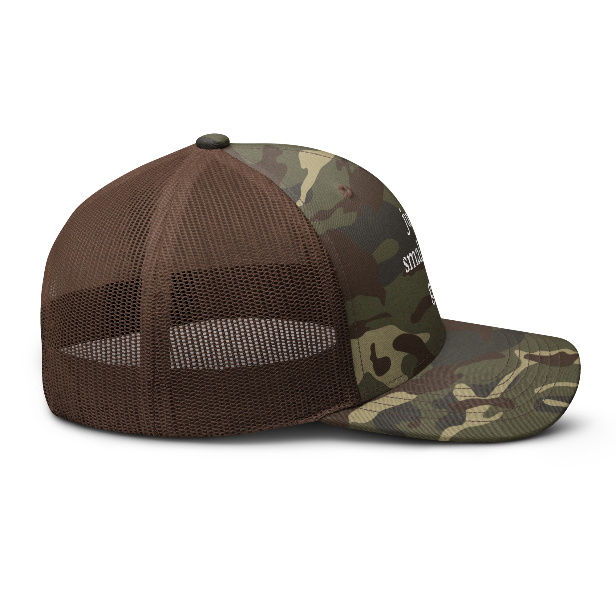 Small town camo trucker hat
